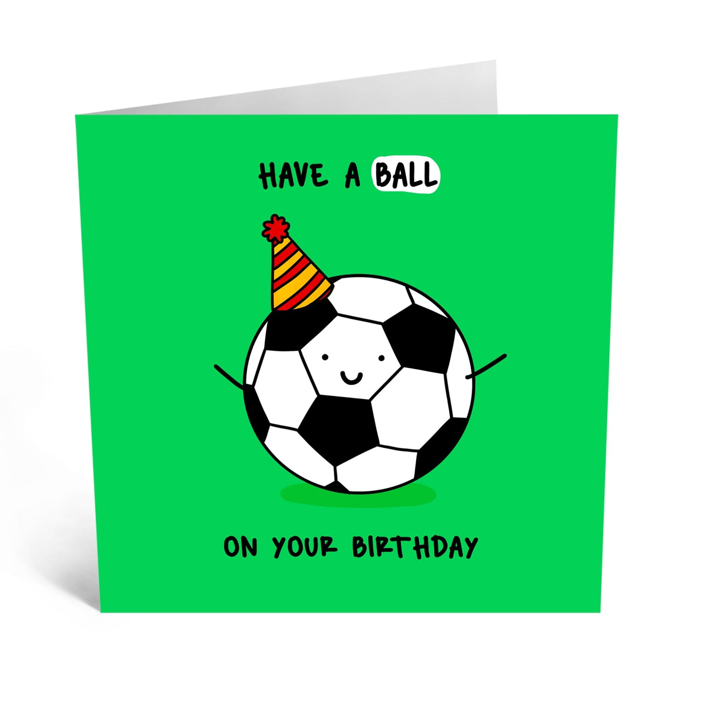 Fun Birthday Greeting Card - 'HAVE A BALL' - Perfect for Adding a Playful and Energetic Touch to Bday Celebration - Ideal for Him, Her, Friends, Family, Colleagues - Comes With Stickers By Central 23