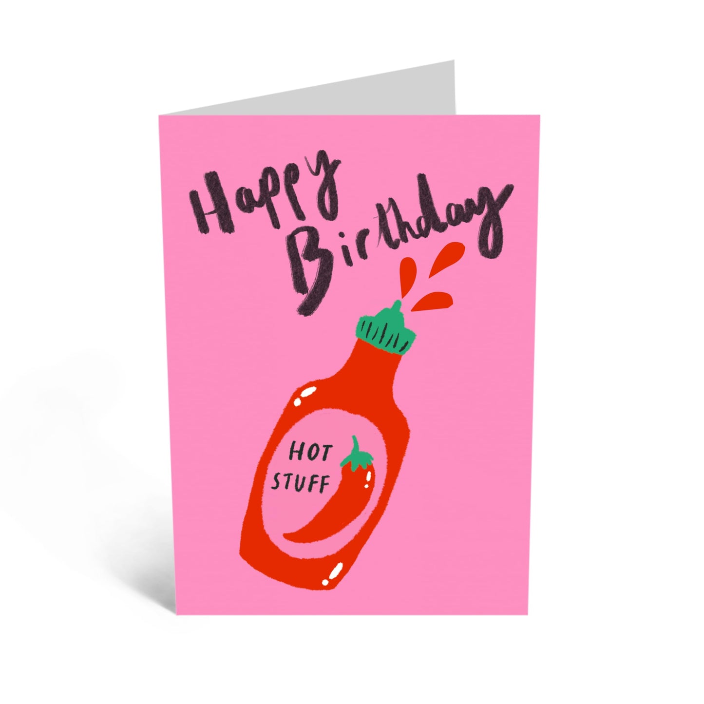 Greeting Card - 'HAPPY BIRTHDAY HOT STUFF' - Perfect for Celebrating with a Sassy & Fun Twist - Ideal for Adding a Touch of Playful Flirtation to Their Special Day - Comes With Stickers By Central 23