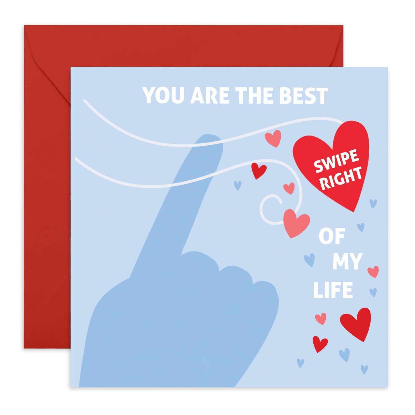 Boyfriend Birthday Card - The Best Swipe Right Of My Life - Online Dating Valentine Cards For Him Partner - Romantic Gifts For Her - Girlfriend Anniversary Card - Comes With Stickers By Central 23