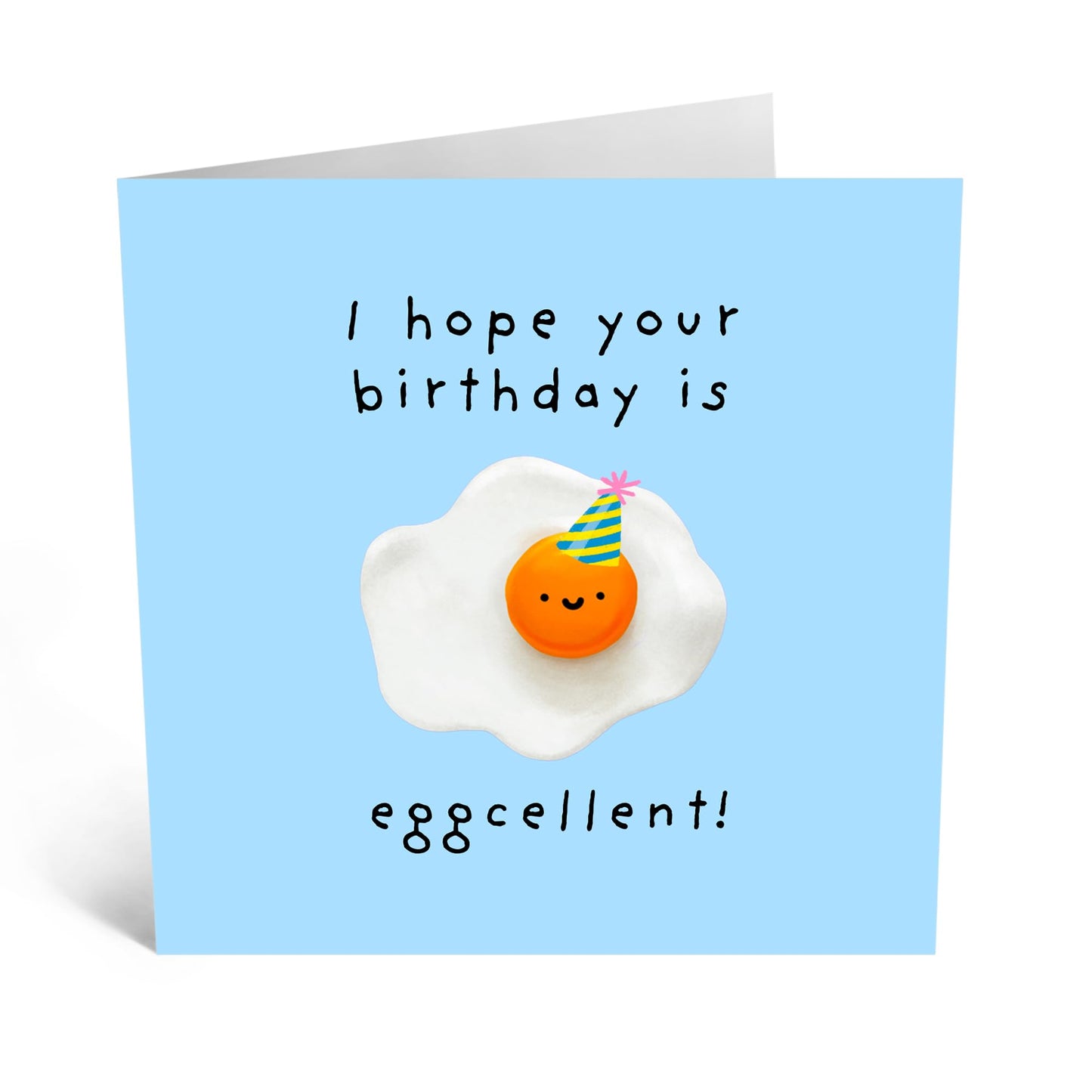Funny Birthday Card - 'EGG-CELLENT BDAY!' - Perfect for Celebrating with Humor and a Punny Twist - Ideal for Friends Family Besties BFFs Brothers Sisters Colleagues - Comes With Stickers By Central 23