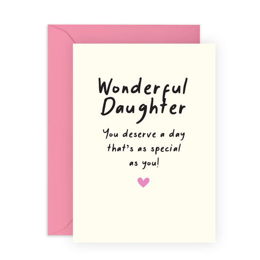 Sweet Happy Birthday Card - 'Wonderful Daughter' - Cute Presents for Daughters, Child, Kid by Mum and Dad - We Love You - Comes with Fun Stickers