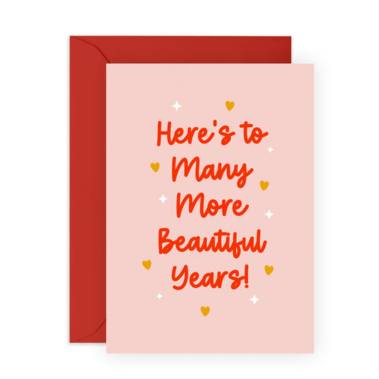 Anniversary Card For Him Her - Many More Years - Wedding Anniversary Card Husband Wife - For Boyfriend Girlfriend Partner - Comes With Stickers - Blank Inside - By Central 23