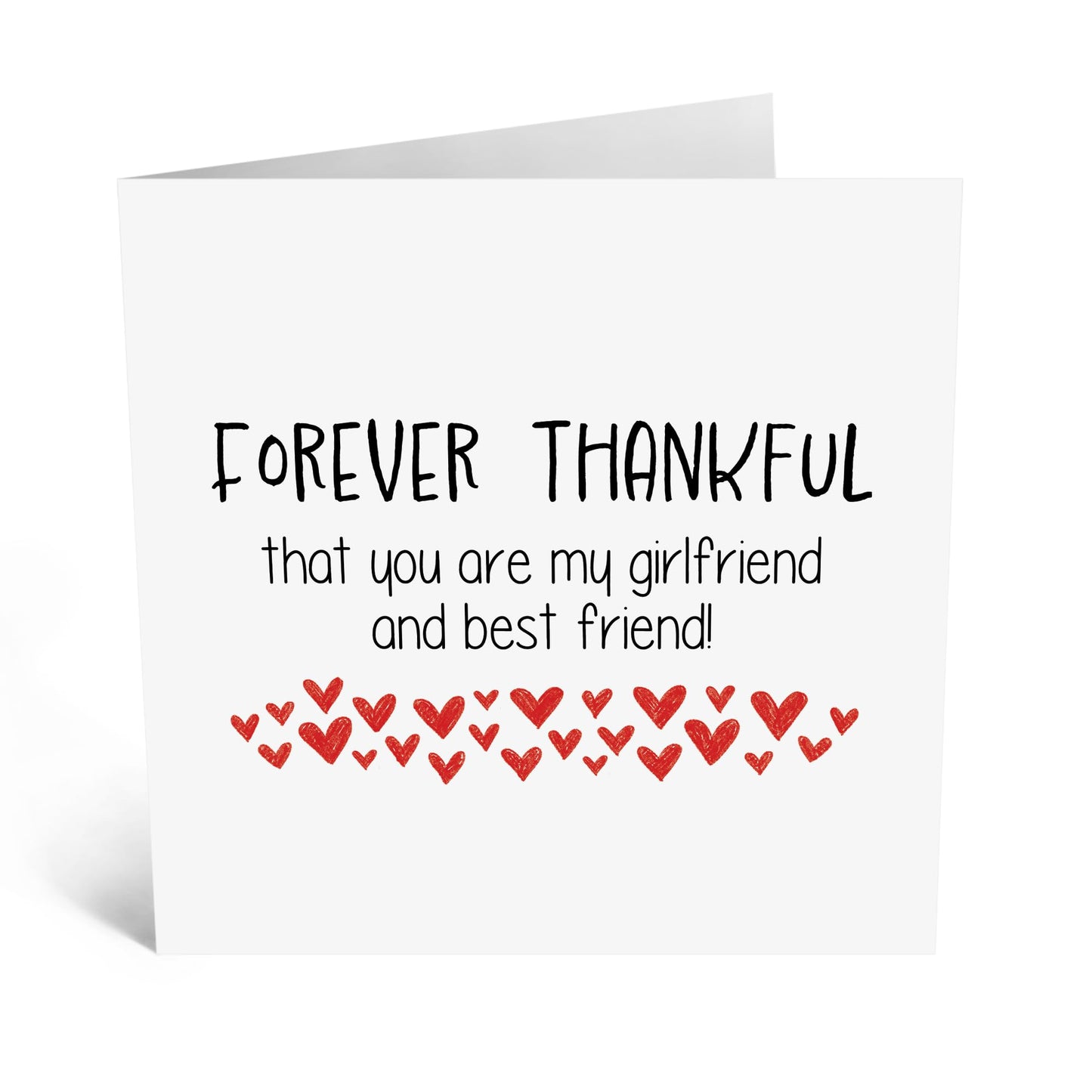 Greeting Card - 'FOREVER THANKFUL GIRLFRIEND' - Perfect for Expressing Deep Gratitude & Love - Ideal for Showing Appreciation to Your Girlfriend on Any Special Day - Comes With Stickers By Central 23