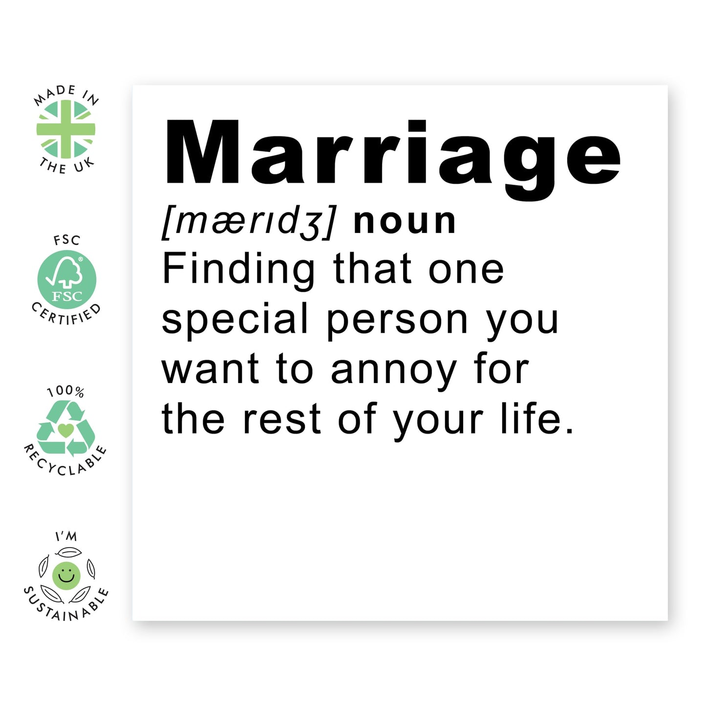 Funny Anniversary Card - 'Marriage 3' - Gifts for Husband, Wife, Partner, Married Couples, Boyfriend, Girlfriend, Other Half - Annoying Each Other - Comes with Fun Stickers