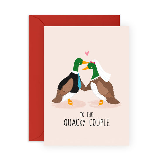 Anniversary Card For Son And Daughter In Law - To The Quacky Couple - Wedding Cards For Bride And Groom - Congratulations Card - Engagement Presents - Comes With Stickers By Central 23