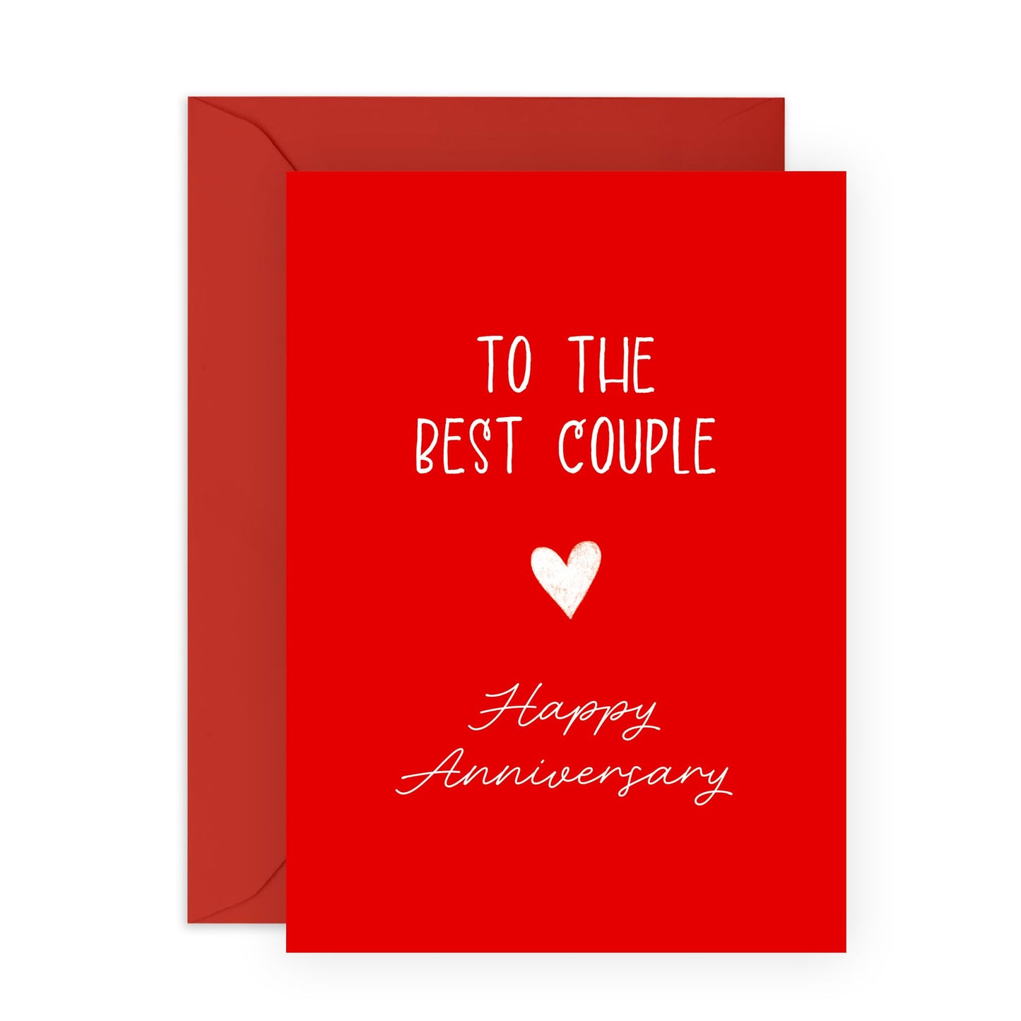 Romantic Anniversary Card for Them - 'To The Couple' - Gifts for Friend, Brother, Sister, Mum, Dad, Parents, Cousin, Coworker, Colleague - Classic Red for Him Her - Comes with Fun Stickers