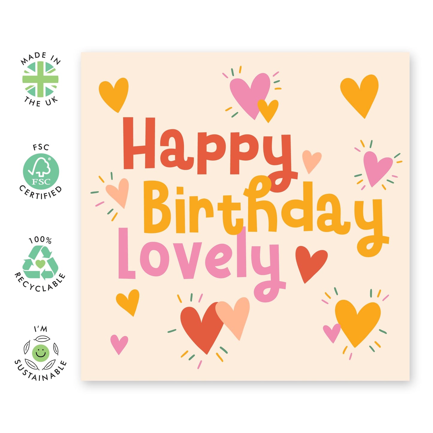 Best Friend Birthday Card - Happy Birthday Lovely - Sister Birthday Card - Fun Birthday Cards Her - Cheeky Greeting Cards For Her Mum Aunt Sister - Comes With Fun Stickers By Central 23