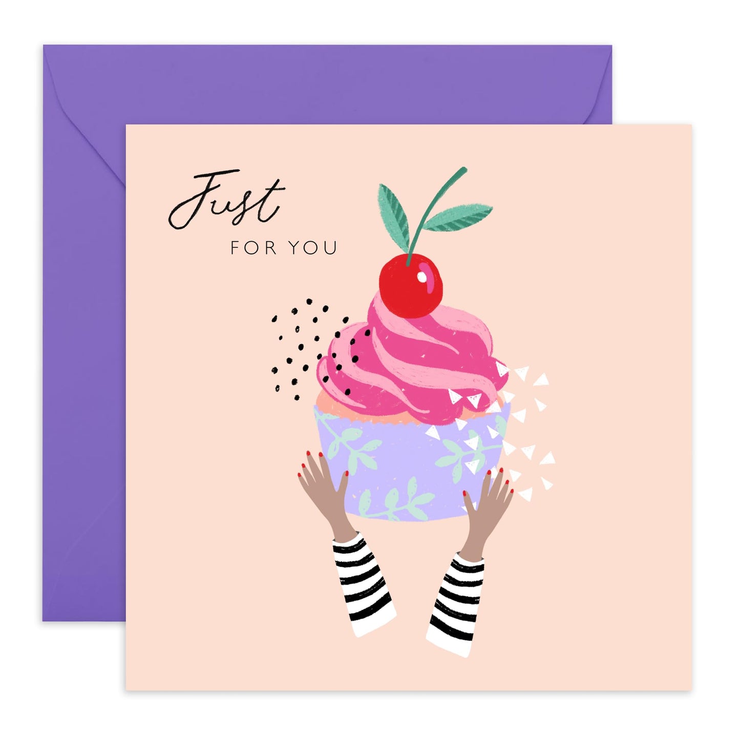 Greeting Cards For Her Him - Just For You Cupcake - You Are Loved Card - Congratulations Well Done Thank You - Birthday Cards For Men Women - Comes With Stickers By Central 23