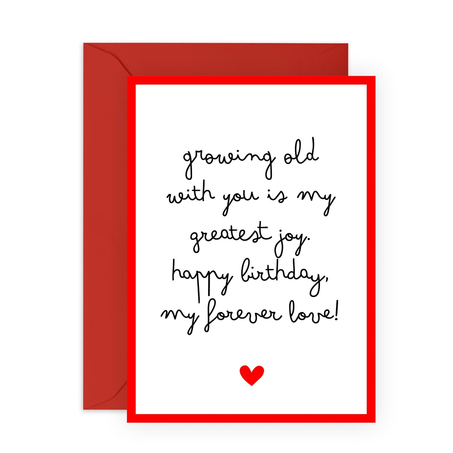 Cute Birthday Cards For Wife Husband - Growing Old With You - Sweet Greeting Cards For Men Women Couple Partner - Gifts For Him Her - Comes With Stickers - By Central 23