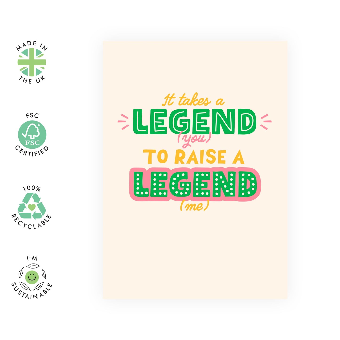 Birthday Card For Women Men - Takes-a-legend-to-raise-one - Mothers Day Cards For Mum Aunt Nan - Fathers Day Cards For Dad Uncle - Greeting Cards From Son Daughter - Comes With Stickers By Central 23