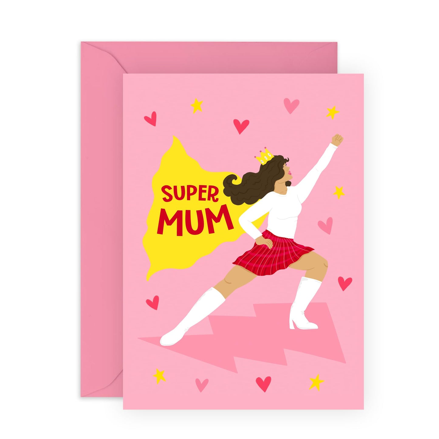 Mum Birthday Card - 'SUPER MUM' - Gift for Her, Mama, Ma, Mummy, Women, Ladies from Husband, Son, Daughter, Family - Thank You & Appreciation - Mothers Day Card -Comes with Stickers