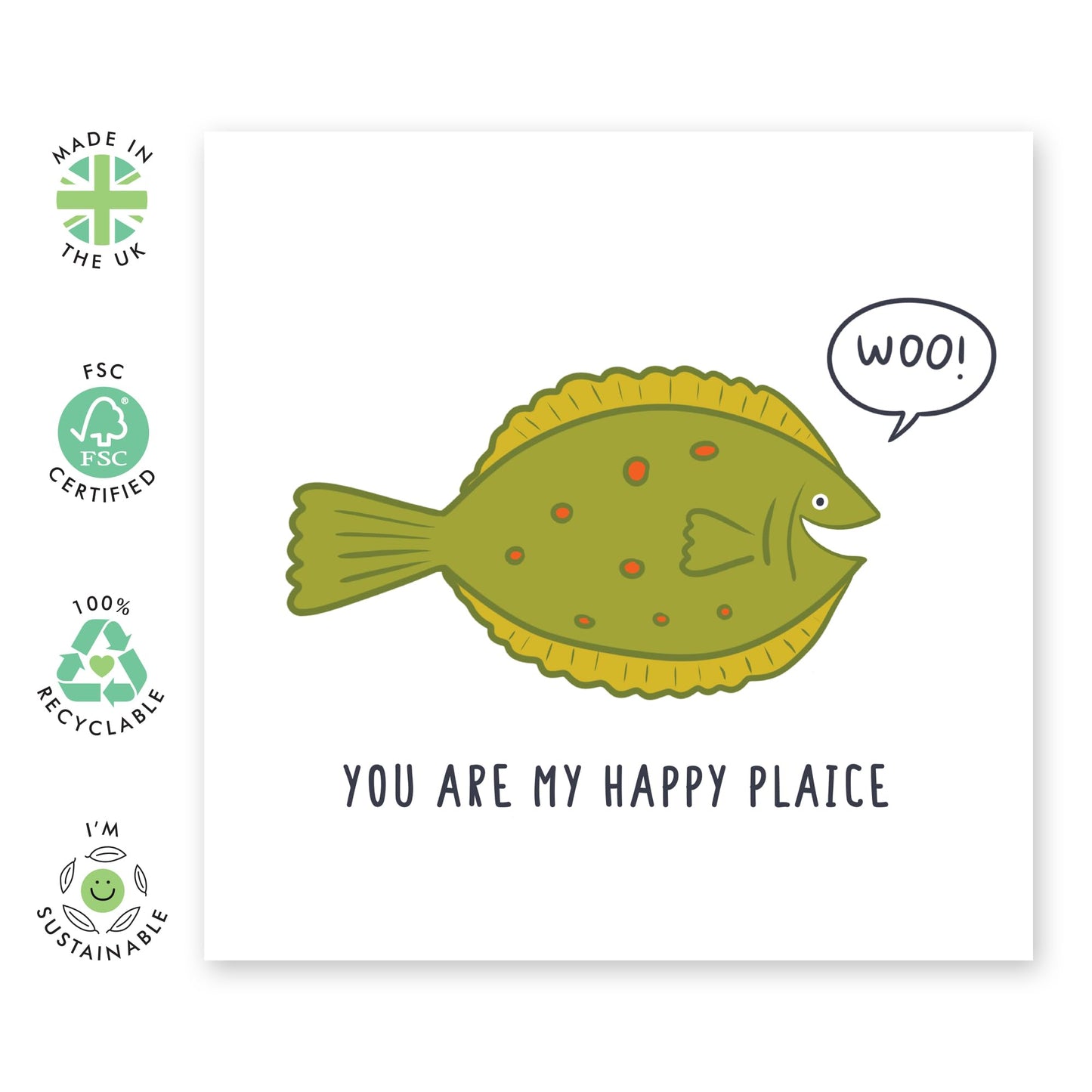 Valentines Cards For Boyfriend Girlfriend - You Are My Happy Plaice - Funny Anniversary Cards For Couples - Wedding Anniversary Card For Wife Husband - Comes With Stickers By Central 23