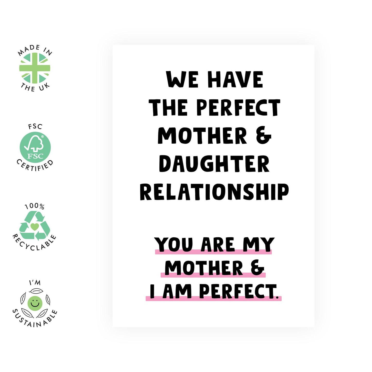 Mum Birthday Cards - Mother Daughter Relationship - Cheeky Birthday Card For Women - Mother's Day Card For Mummy Mama Mom - Comes With Stickers - By Central 23