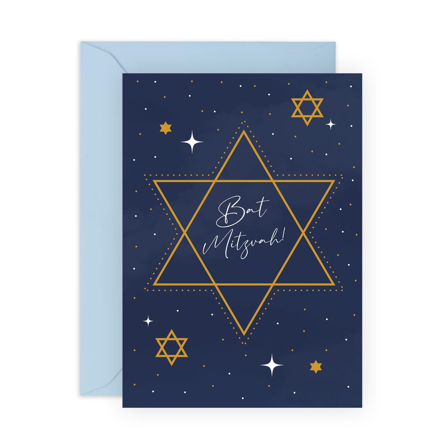 Greeting Card for 18 Years Old -'Bat Mitzvah Star Of David' - Gifts for Sister, Daughter, Cousin, Niece, Friend, Ladies, Women, Female, Her - 18th - Comes with Fun Stickers