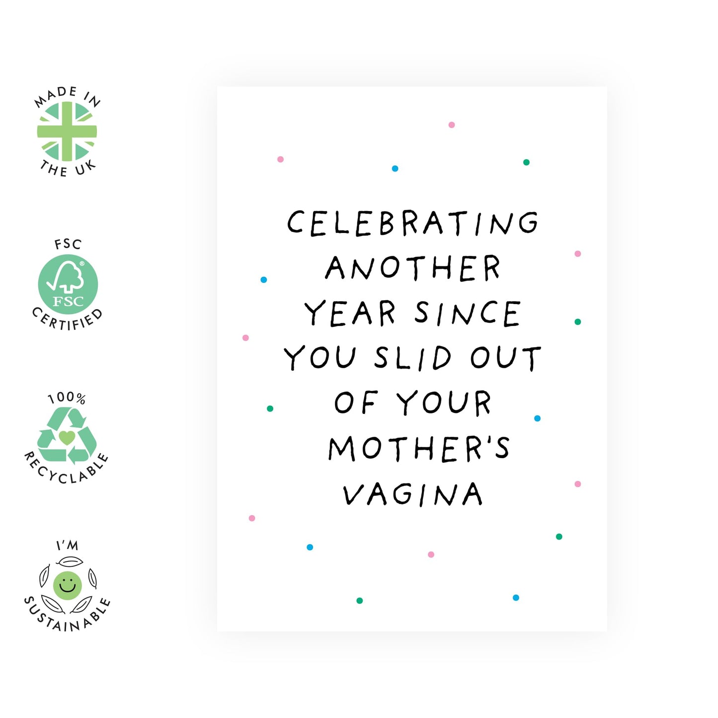 Hilarious Singles Birthday Card - 'Slid One Year' - Presents for Best Friends, BFF, Bruv, Mates, Buddies, Bro, Colleagues, Co-workers, Him - Still Single - Comes with Fun Stickers