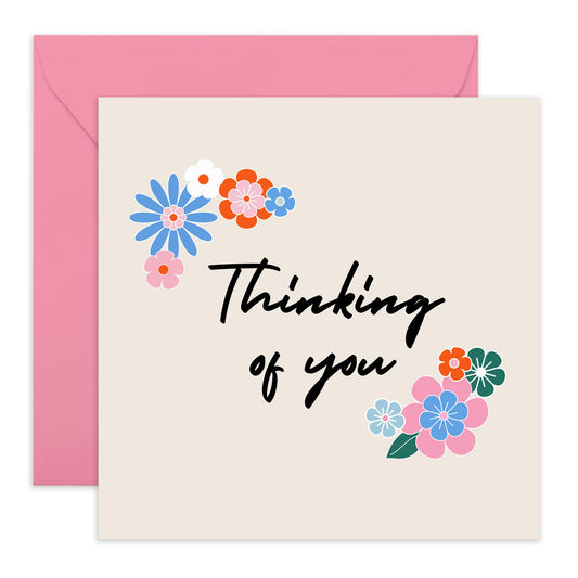 Anniversary & Love Card - 'Thinkling Of You' - Romantic Gifts for Boyfriend, Husband, Wife, Girlfriend, Partner, Other Half - Sweet Message - Comes with Fun Stickers