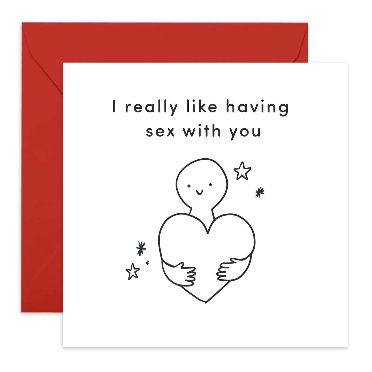 Valentines Card For Boyfriend Girlfriend Couples - I Really Like Having Sex With You - Birthday Card For Adult Men Women - Anniversary Card - For Husband Wife - Comes With Stickers By Central 23