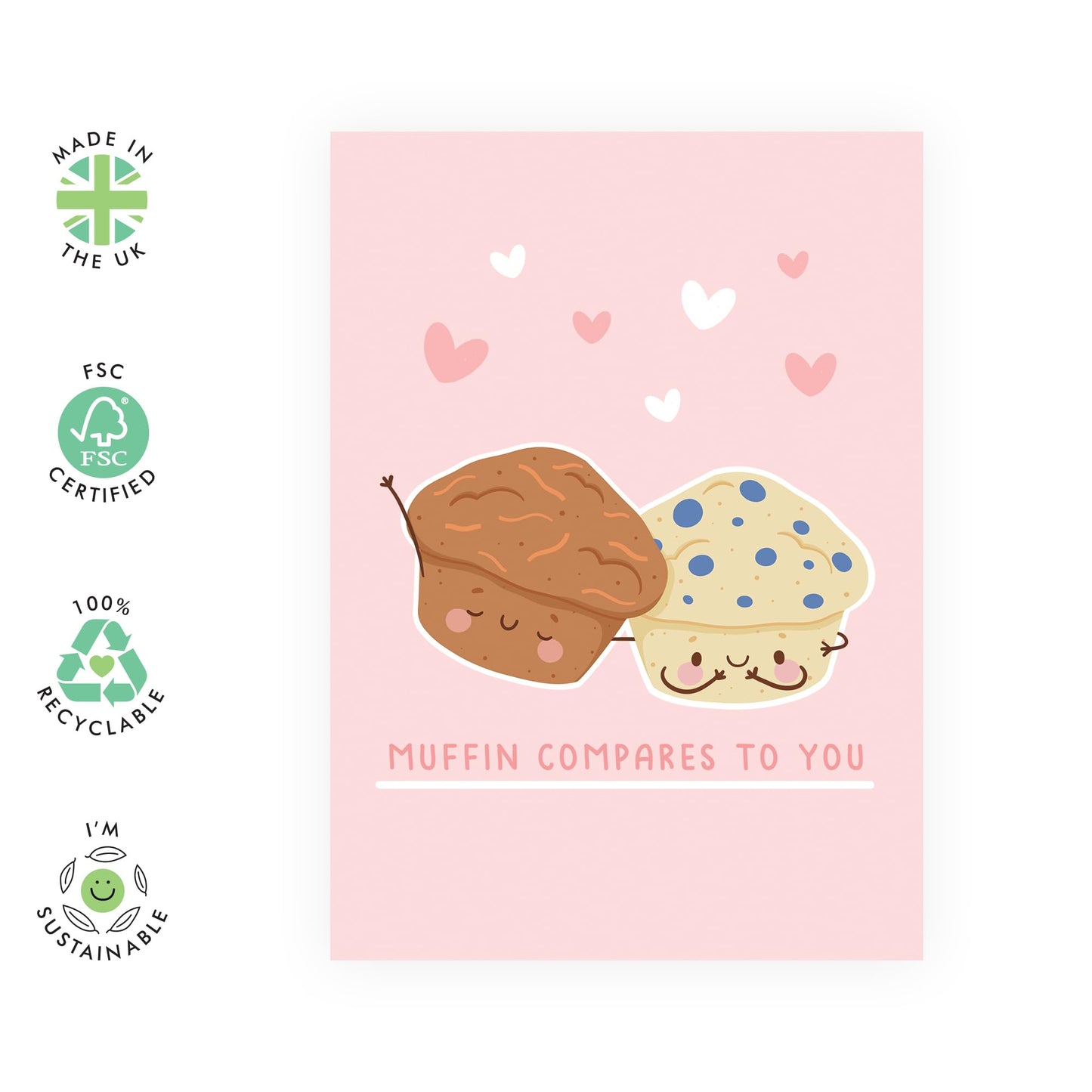 Anniversary Card For Wife - Muffin Compares To You - Valentines Card For Girlfriend - Wedding Anniversary Card For Mum - Gift For Women - Comes With Stickers - By Central 23