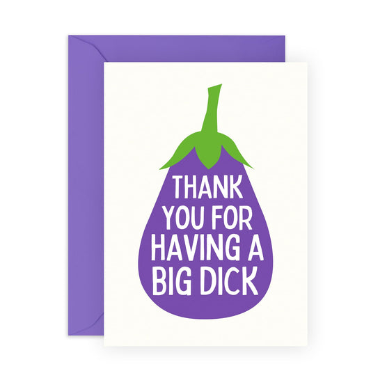 Husband Wedding Anniversary Card - Thanks Big Dick - Funny Husband Valentines Day Card - Funny Gifts For Boyfriend Partner Fiance Men Him - Comes With Stickers By Central 23