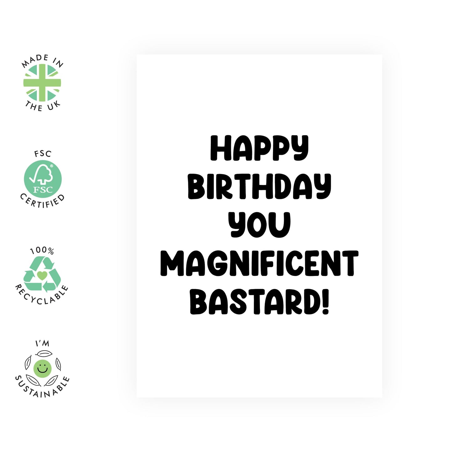 Birthday Cards For Men Women - You Magnificent Bastard - Happy Birthday Card For Friends Husband Boyfriend - Gifts For Him - Comes With Stickers And Envelopes By Central 23