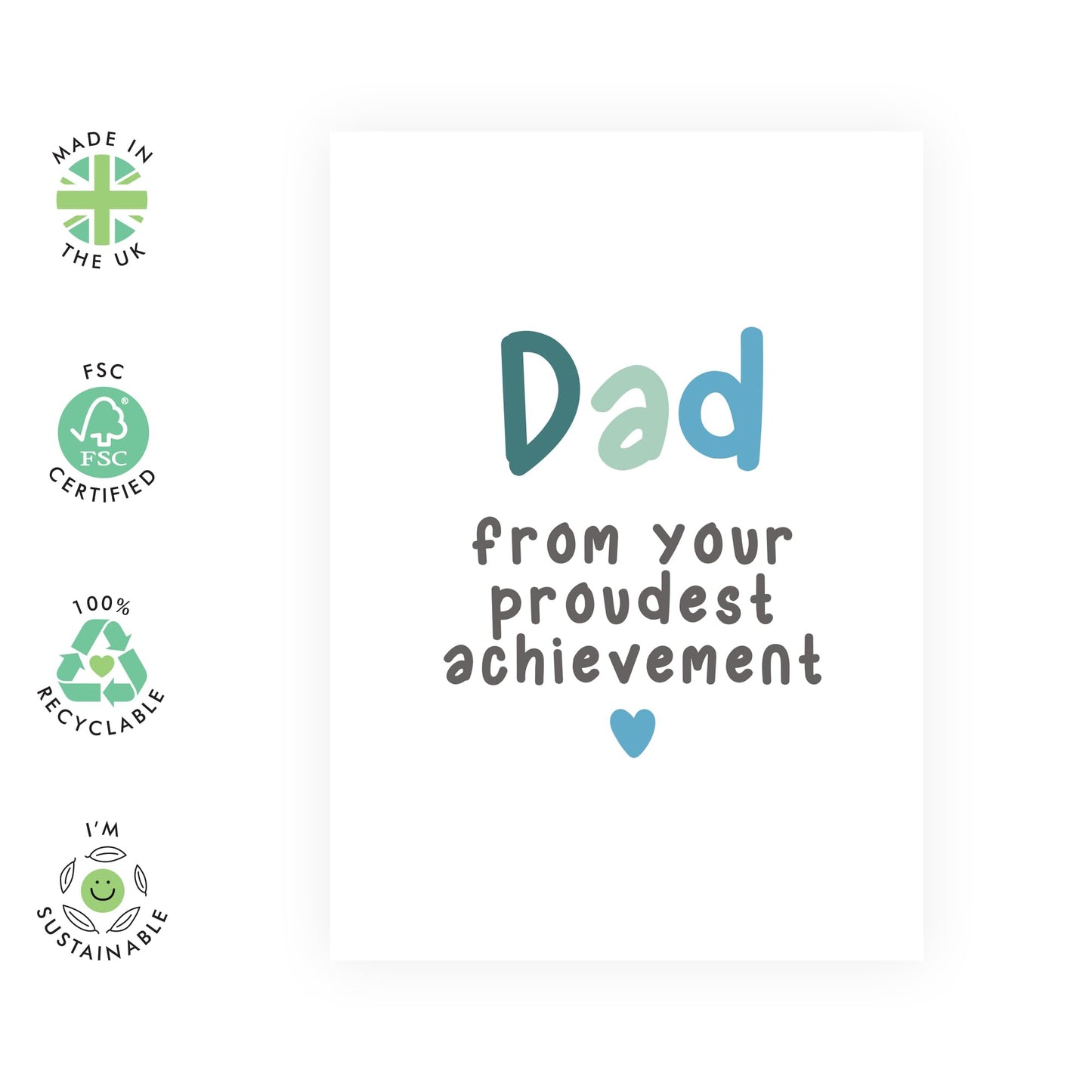 Birthday Card Dad From Son - From Your Proudest Achievement - Sassy Father's Day Card From Daughter - Thank You Gifts For Him Papa Men Daddy Fathers - Comes With Stickers By Central 23