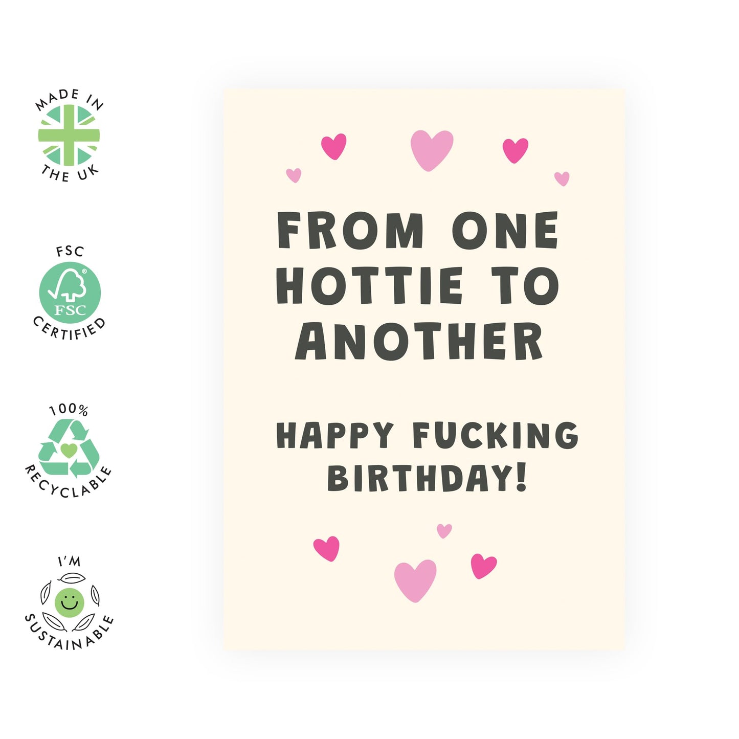 Friend Birthday Card Funny - From One Hottie To Another - Friend Birthday Cards For Women - Sassy Gifts For Her Daughter Female Bestfriend Mom Aunt - Comes With Cute Stickers By Central 23