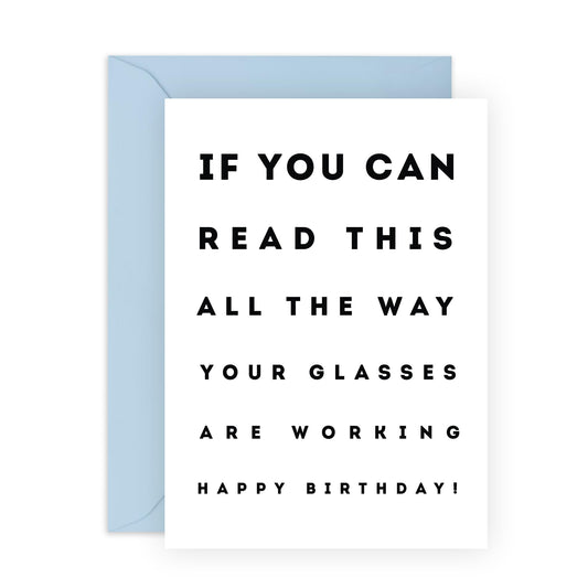 Mum Birthday Card - Your Glasses Are Working - Dad Gifts From Daughter Or Son - Funny Birthday Cards For Nan Grandad Auntie Uncle - Gifts For Him Her - Comes With Stickers - By Central 23