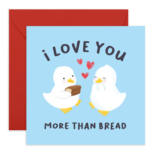 Birthday Card For Boyfriend Girlfriend - I Love You More Than Bread - Heartfelt Gifts For Him Her Men Women - Anniversary Card For Husband Wife Partner Couple - Comes With Stickers By Central 23