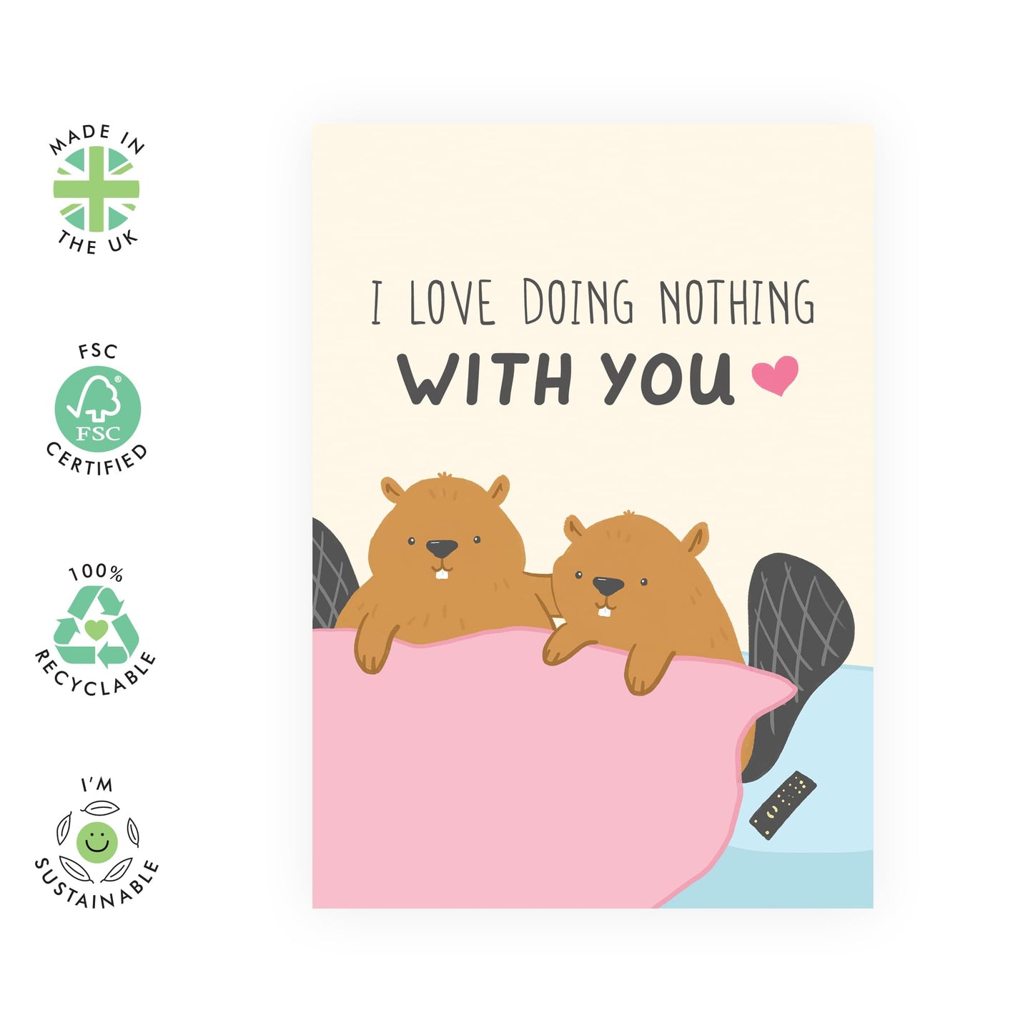 Appreciation Cards For Her Him - Dam You're Cute Beaver - Thank You Greeting Cards For Dad Mum - Gift For Men Women - Sister Brother - Best Friend - Comes With Stickers - By Central 23