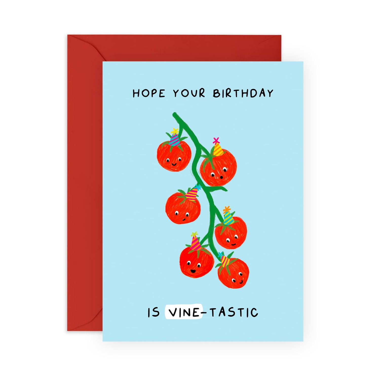 Happy Birthday Card Funny - Hope Your Birthday Is VINE-tastic! - Vegetable Plant Puns Jokes Humor - Greeting Cards For Mum Dad - Funny Gifts For Men Women - Comes With Fun Stickers By Central 23