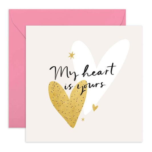 Wedding Anniversary Card For Husband Wife - My Heart Is Yours - Romantic Anniversary Cards For Boyfriend Girlfriend Partner - Valentines Day Cards - Comes With Stickers - By Central 23