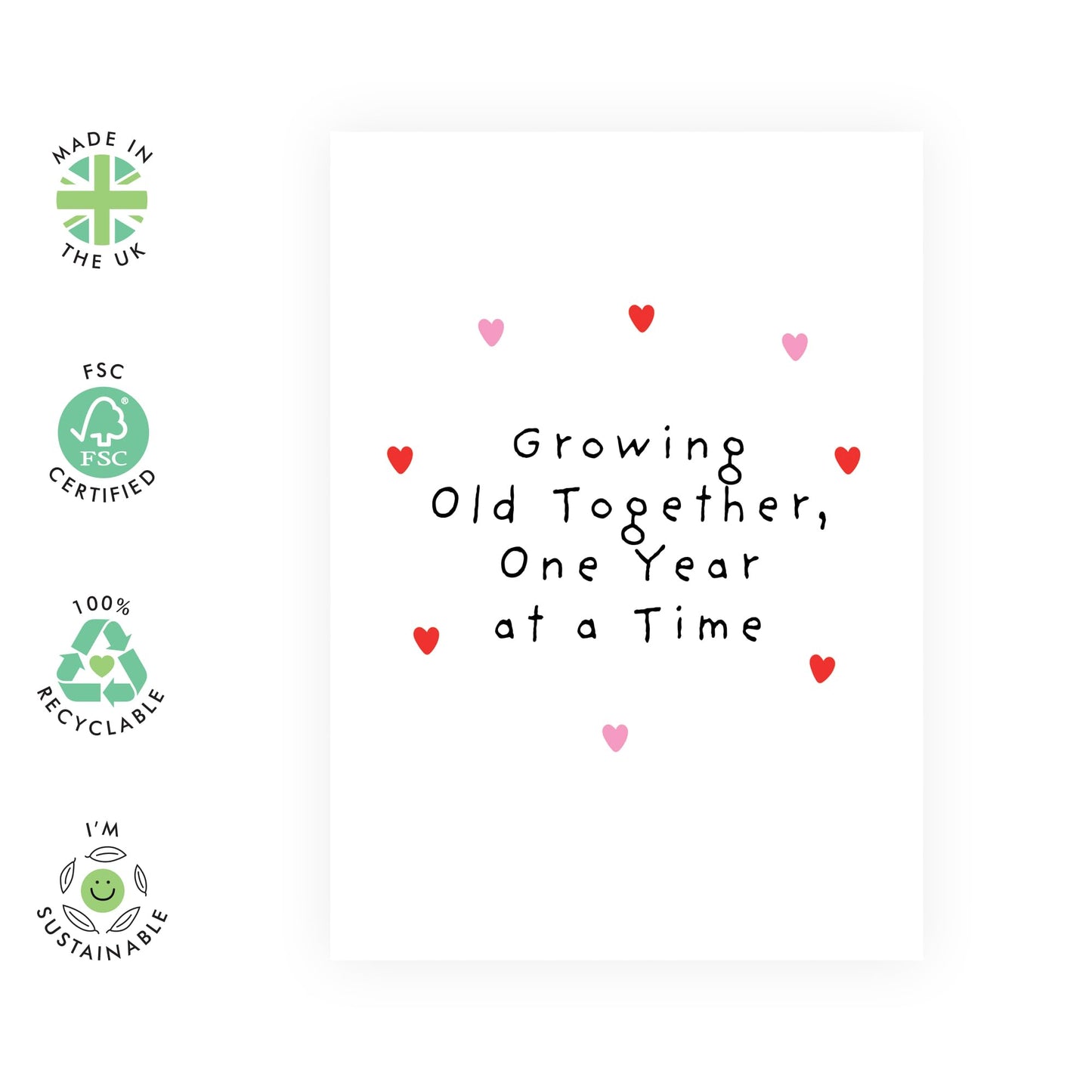 Romantic Birthday Card For Men Women Couple - Growing Old Together - Anniversary Card For Husband Wife Boyfriend Girlfriend - Valentine Cards - Comes With Stickers - By Central 23