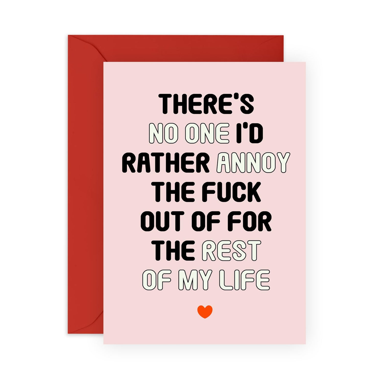 Hilarious Joke Anniversary Card - 'Annoy For The Rest of My Life' - Laughs for Husband, Hubby, Wife, Spouse, Partner, Other Half- High Age - Comes with Fun Stickers