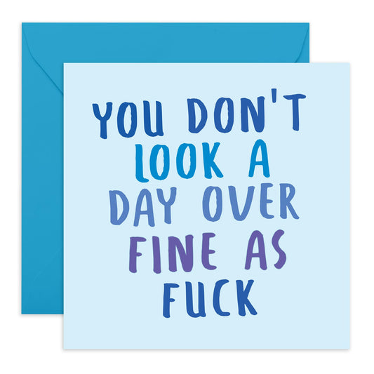 Funny Birthday Cards For Men - You Don't Look A Day Over - Dad Birthday Cards - Hilarious Husband Greeting Cards - Gifts For Him - Comes With Fun Stickers - By Central 23