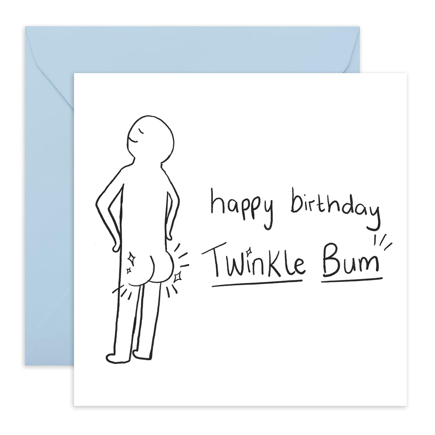 Birthday Cards For Him Her - Happy Birthday Twinkle Bum - Birthday Cards For Wife Husband - Humorous Gift From Friend - Naughty Greeting Cards From Husband - Comes With Fun Stickers By Central 23