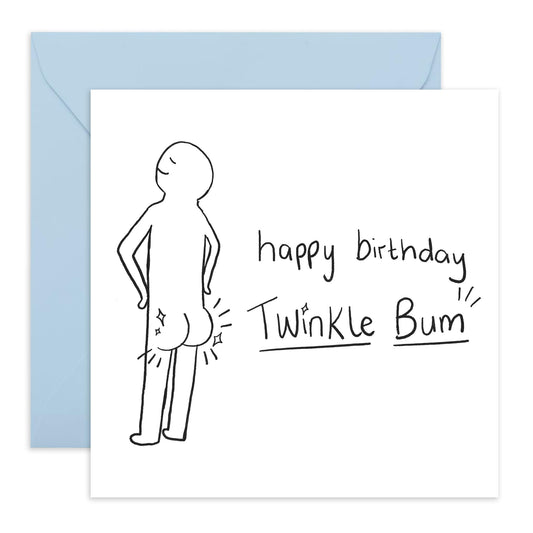 Birthday Cards For Him Her - Happy Birthday Twinkle Bum - Birthday Cards For Wife Husband - Humorous Gift From Friend - Naughty Greeting Cards From Husband - Comes With Fun Stickers By Central 23