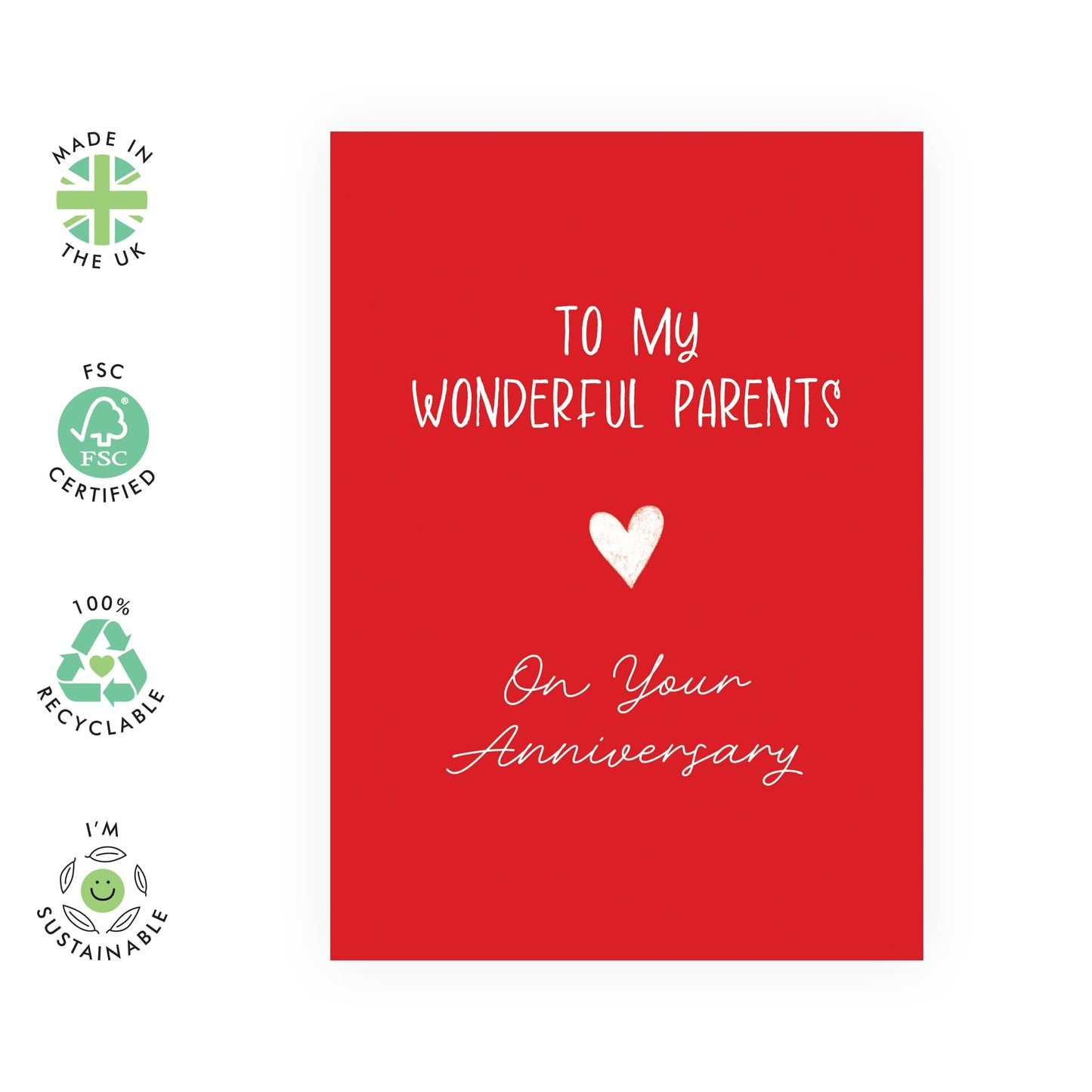 Thoughtful Anniversary Card for Mum and Dad - 'Parents Anniversary' - Gifts for Mother, Father, Ma, Pops, Papa, Mummy - Greetings for Him Her - Comes with Fun Stickers