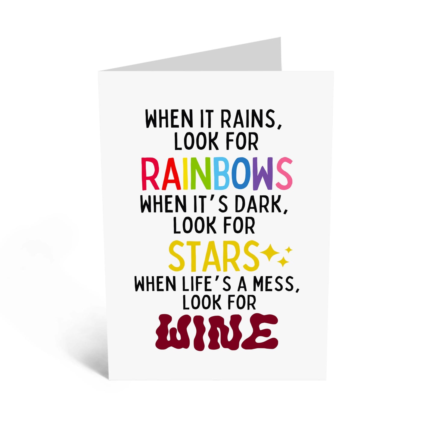Humorous Greeting Card - 'LOOK FOR WINE' - Perfect for Celebrating Wine Lovers and Special Occasions - Ideal for Friends and Family Who Appreciate a Good Laugh - Comes With Stickers By Central 23