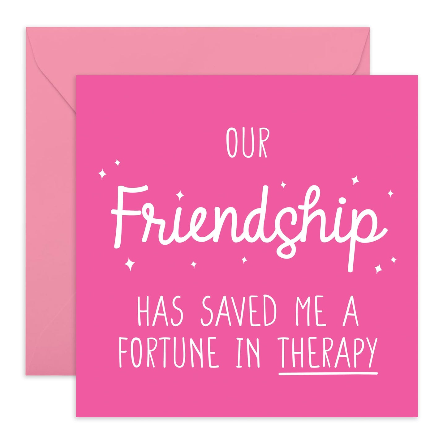 Friendly Birthday Card with a Message - 'Friendship' - Gifts for Best Friends, Besties, BFF,Girlfriends, Sister, Sis, Gals, Partners - Pink Heart Warming Message - Comes with Fun Stickers