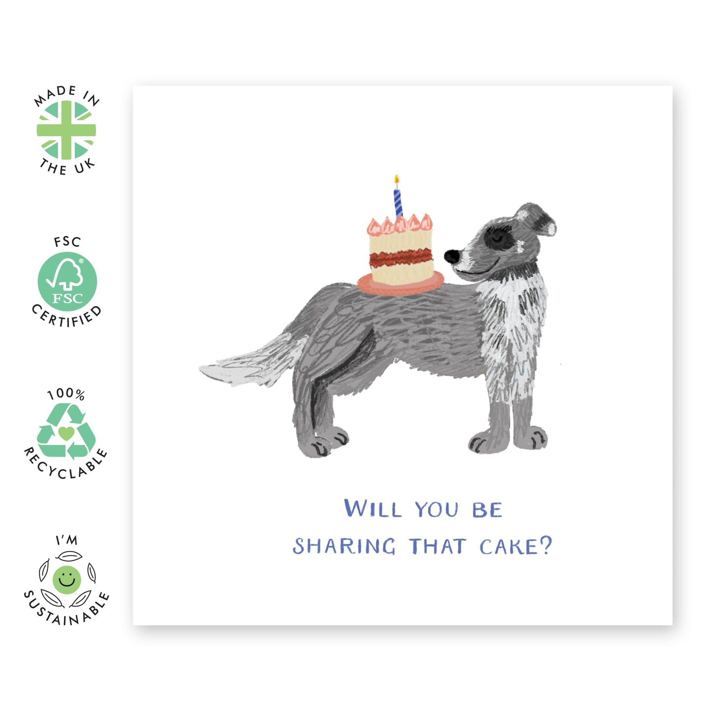 Funny Birthday Card - 'WILL YOU BE SHARING THAT CAKE?' - For Boyfriend Girlfriend Best Friend Parents - Perfect For Making Your Loved Ones Birthday Special - Comes With Fun Stickers By Central 23
