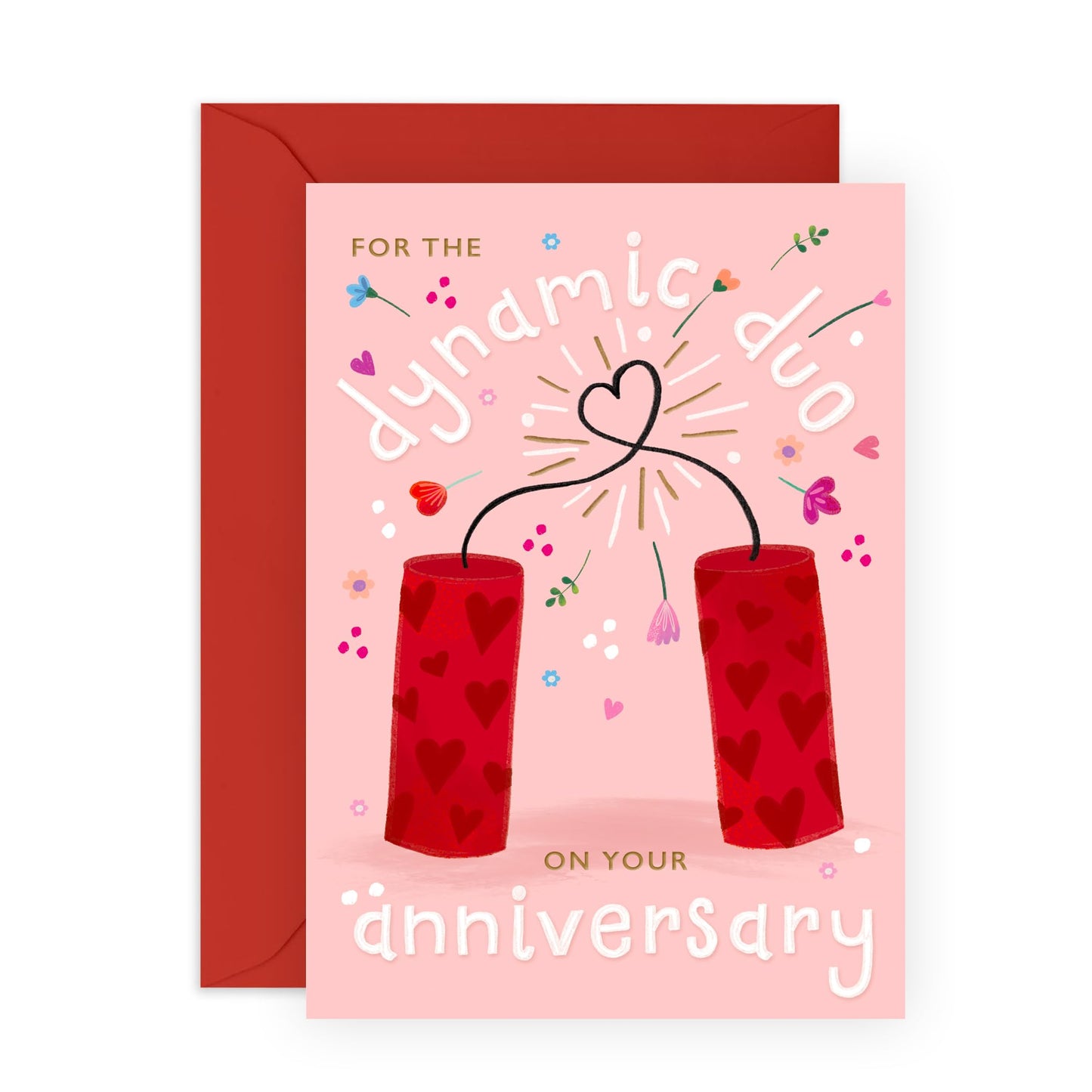 Fun Anniversary Card for Them – 'For the Dynamic Duo' – Gifts for Couples, Brother, Sister, Friends, Relatives, Neighbours and Family - Dynamite Partners