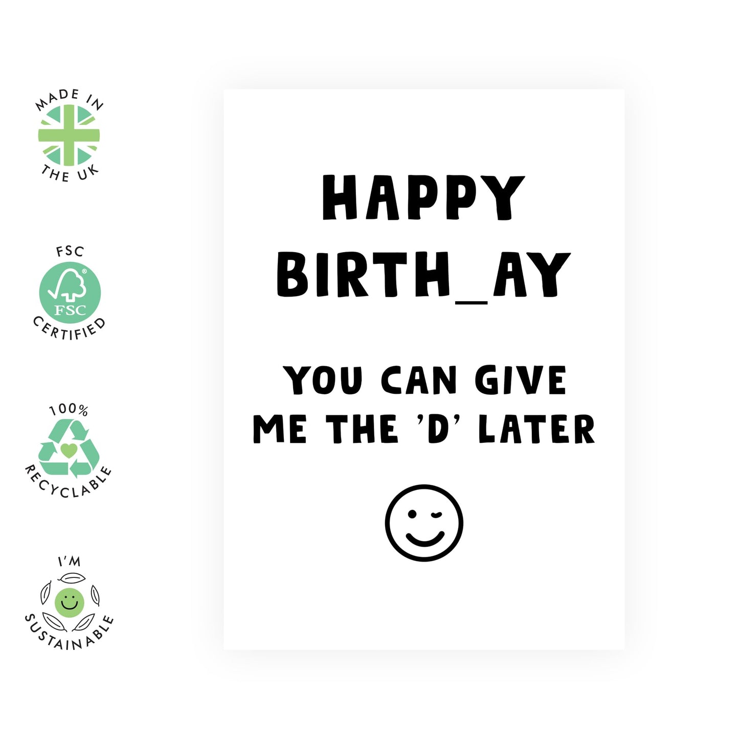 Husband Birthday Card From Wife - You Can Give Me The 'd' Later - Funny Birthday Cards For Men - Boyfriend Birthday Card - Raunchy Gifts From Girlfriend Partner - Comes With Stickers By Central 23