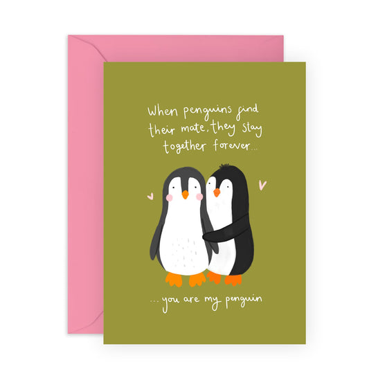 Love Cards For Her Him - You Are My Penguin - Sweet Anniversary Cards For Couples Fiance Husband Wife - Valentines Day Cards For Girlfriend Boyfriend - Comes With Fun Stickers By Central 23