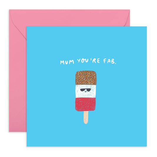 Cool Mum Birthday Card - You're Fab! - Greeting Card For Her, Mama, Mummy, Mam, Ma, Women - Mother's Day Card From Daughter Son Husband - Thank You Gifts from Us - Comes With Fun Stickers
