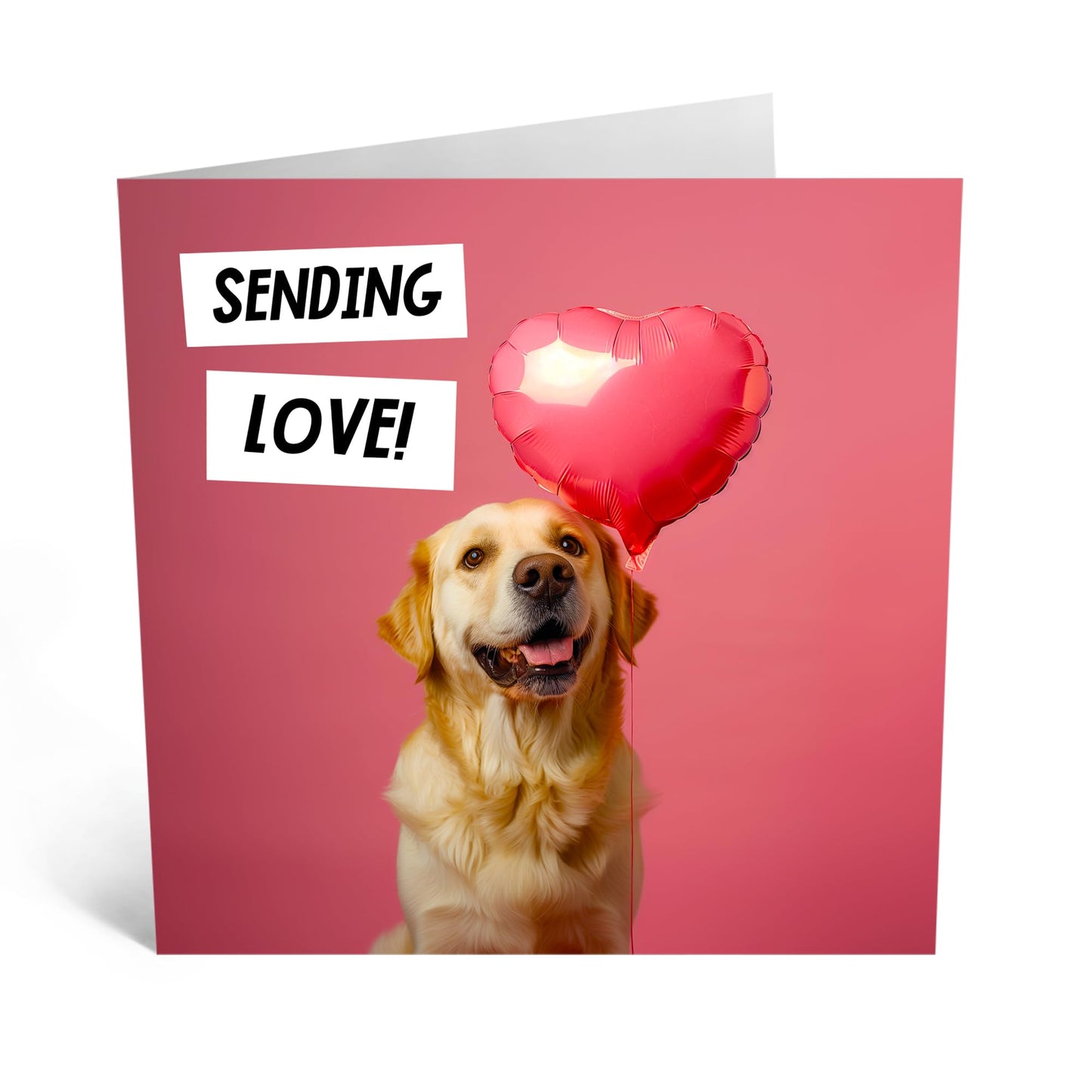 Greeting Card - 'SENDING LOVE LABRADOR' - Perfect for Sending Warm Wishes with a Touch of Canine Charm - Ideal for Labrador Lovers and Adding a Heartfelt Message - Comes With Stickers By Central 23