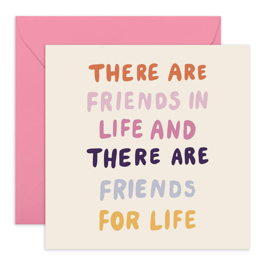 Greeting Card with Friendly Message - 'Friends For Life' - Gifts for BFF, Besties, Close Friends, Sisters, Sis, Gal , Bruv, Mate, Her, Colleague - Forever - Comes with Fun Stickers