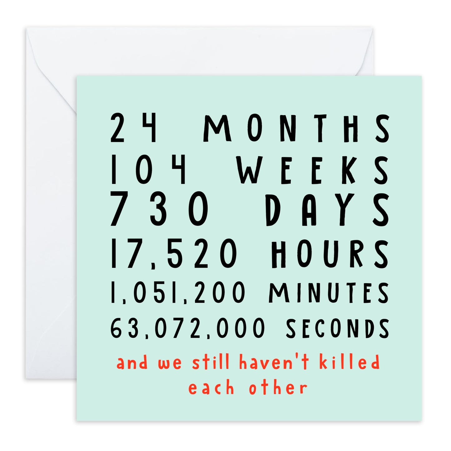 Central 23 - Funny 2nd Anniversary Cards for Her - '2 Years And We Haven't Killed Each Other' - Funny Anniversary Cards for Couples - Ideal Anniversary Cards for Him - Comes with Fun Stickers