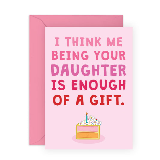 Humorous Birthday Card for Mum Dad - 'DAUGHTER GIFT' - Gifts for Parents, Mummy, Ma, Daddy, Pops, Old Man, Her, Him from Daughter - Mama's Girl - Mothers Day Card - Comes with Stickers