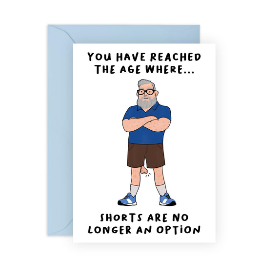 Husband Birthday Card From Wife - No Longer Wear Shorts - Funny Boyfriend Birthday Card - Hilarious Gifts For Him - Comes With Stickers And Envelopes By Central 23