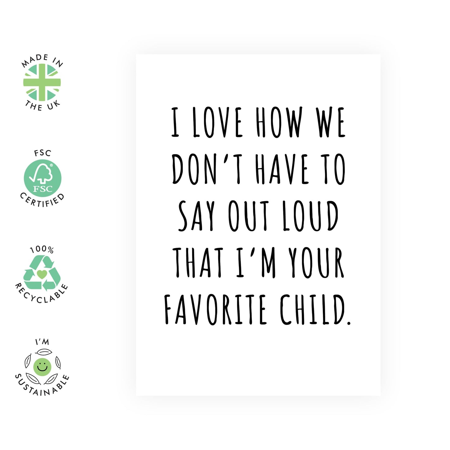 Birthday Card For Dad - Favorite Child - Humourous Father's Day Card For Him - Funny Daddy Birthday Cards - Hilarious Gifts For Men - Blank Inside - Comes With Stickers By Central 23